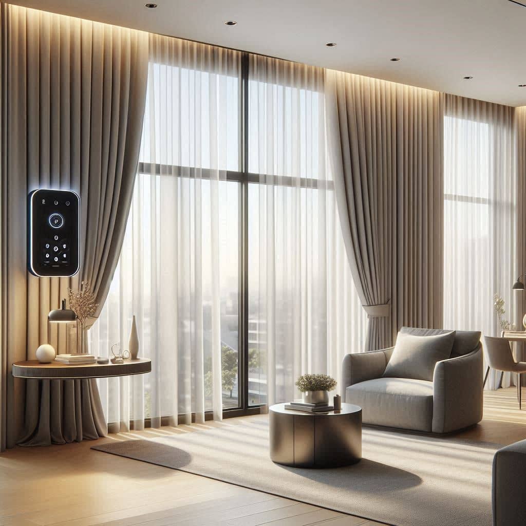 ستائر مودرن أنيقة لغرف المعيشة مصنوعة من قماش عالي الجودة