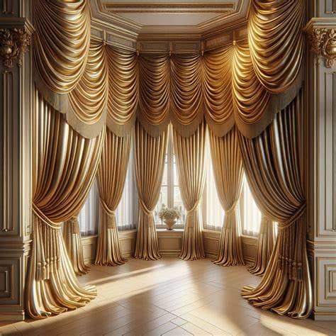 ستائر مودرن أنيقة لغرف المعيشة مصنوعة من قماش عالي الجودة